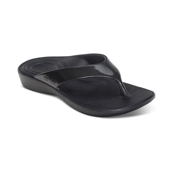 Women's Maui Orthotic Flips - Black Gloss