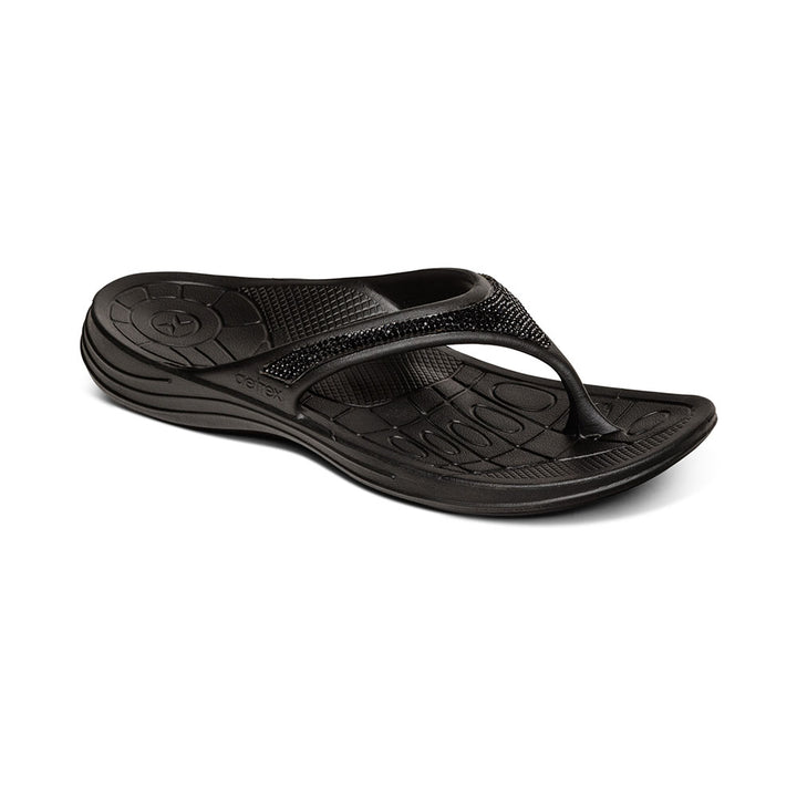 Women's Fiji Orthotic Flips - Black Sparkle