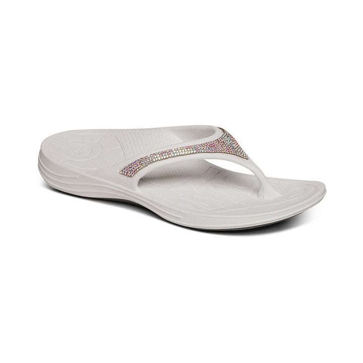 Women's Fiji Orthotic Flips - White Sparkle